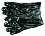 MCR Safety 6200 Single-Dipped PVC Plastic Gloves with 10-inch Gauntlet and Interlock Lining Smooth B