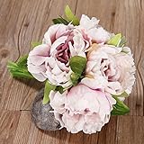 Idealhere　牡丹造花 ボタン お祝い DIY手作り花 　結婚式 飾り　花嫁やブライドメイドブーケ　多色選択　 ( ライトピンク)