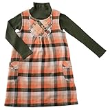 ノースリーブチェックワンピースｏｎＴ　オレンジ　90