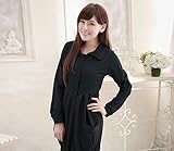 授乳服　ワンピース マタニティウェア 授乳服 おしゃれ 授乳口付きワンピース 妊婦服 トップス 子育て ゆったり 体型カバー 無地 黒 赤 灰 春 長袖 チュニック 外出 20-52 (ブラック, L