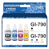 OGOUGUAN Canon GI-790 詰め替え 互換インク 4色セット BK/C/M/Y ボトルインク 対応機種: PIXMA G1000 G1010 G2000 G2002 G2010 G3000 G3010 G4000 G4010
