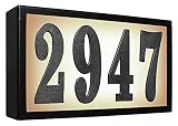 Qualarc SRST-AB60-BLK Serrano Low Voltage Rust Free Galvanized Steel Rectangular Lighted Address Pla