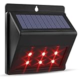 Lixada ソーラーパワー 赤色LEDプレデター抑制ライト 夜行性害虫の動物の忌避 チキンコープガード 農場 牧場 ライト