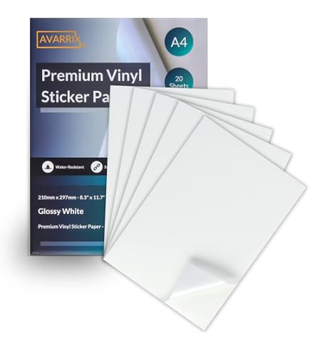 Self-adhesive Labels 100 Sheets A4 Glossy Self-Adhesive Sticker Paper ...
