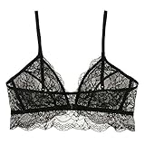 Undies.com ビッグガール ノンワイヤー フロントクロージャー レースブラレット 女性用, ノワール, Medium