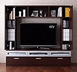 デッドスペースを収納にできるテレビボード 46V型まで対応 DVD200枚収納可能 wiifit収納OK 配線穴付