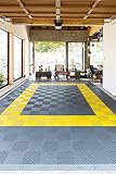 Zabuuun! Tile【簡単施工】ガレージタイル ブルー 5枚セット 全12色!! 40cm×40cm×1.8cm 耐荷重10t 強化PP製 ガレージマット フロアタイル 車 バイク 車庫