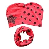 Ochine　ベビー　キッズ　子供　星柄帽子二枚＋星柄マフラー　コットン　三点セット　超可愛い　男女兼用　保温防寒　撮影用にも　出産祝い　贈り物　フリーサイズ　7色選択