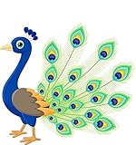 Wallmonkeys Wall Decals FOT-65925202-24 Not Applicable Wallmonkeys Wm145533 Peacock Cartoon Peel & S