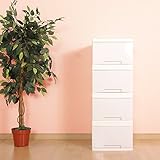 収納ケース プラスチック 引き出し LUGS ラグス ルームチェスト１段 4個組 シルキーホワイト 日本製 国産