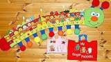 布絵本 壁掛けいもむしくんの指人形あいうえお&MY QUIET BOOK　ベア ピンク英語刺しゅう版&My abc Finger puppets プレイ&ラーンギフトセット　　英語教育　　幼児教育