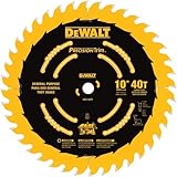 DEWALT DW7140PT 10-Inch 40 Tooth ATB Ripping and Crosscutting Saw Blade with 5/8-Inch Arbor and Toug