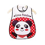 出産祝い　ベビー　赤ちゃん　食事用スタイ　ビブ　よだれかけ　エプロン　前垂れ　防水　防汚　洗いやすい　快適　可愛い　1-3歳（ラブのパンダ）