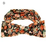 ベビー　ヘアアクセサリー　ヘアバンド　ヘッドバンド　赤ちゃん用　幼児用　花柄　可愛い　綿　蝶結び (D)