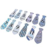 Perfk ベビー　ネクタイ　ステッカー　1-12月間　写真　小道具　衣装飾り　12枚/セット