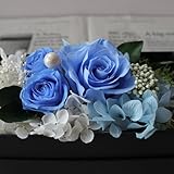 fleurcocoオリジナル　枯れないお花のサプライズフラワーボックス :ブルー 【 フラワーギフト 誕生日プレゼント 結婚祝い 記念日 彼女 お祝 】
