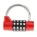 Baoblaze 全4色　 コンビネーションロック　4桁　ダイヤル式　　南京錠　スーツケース　ボックス　ロッカー　 - 赤, 55mm
