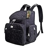 バックパック防水　マザーズバッグ　多機能　大容量　ファッション (ブラック)