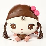(パームアイランドリゾート) 女の子 お人形 ぬいぐるみ リュック キッズ ベビー 用 お出掛けに 可愛い バックパック 濃茶xピンク（ベージュ）