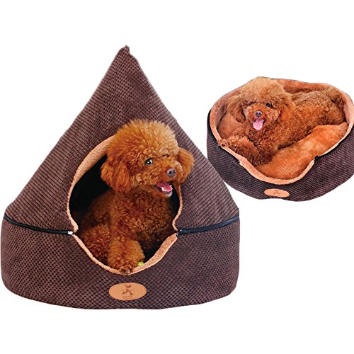 iikuru 犬 ハウス ドーム 小型犬 犬用 家 犬小屋 室内 子犬 ベッド ペット用 猫 マット いぬ ねこ ペットハウス 猫用 春 秋 冬 用 x805