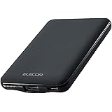 エレコム モバイルバッテリー 軽量 小型 薄型 5000mAh 12W (2.4A) 2台同時充電 急速充電 出力2ポート(Type-C +USB-A) 入力(Type-C) 【 iPhone SE3 / 13 / 12 / iPad/Android