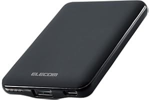 エレコム モバイルバッテリー 軽量 小型 薄型 5000mAh 12W (2.4A) 2台同時充電 急速充電 出力2ポート(Type-C +USB-A) 入力(Type-C) 【 iPhone SE3 / 13 / 12 / iPad/Android