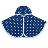 メッシュ素材のＵＶカットベビーケープ　日本製 紫外線予防 (水玉ネイビー)