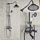 Rozin壁マウント浴室浴槽シャワー蛇口セット8インチシャワーヘッド+ハンドスプレー R0507