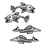 Lovoski 4個　スケルトン　アリゲーターの形　デカール　ステッカー　カヤック　ボートステッカー　装飾用