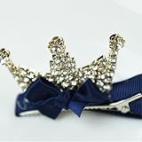 Vasza（TM）1個キッズガールズクリスタルヘアクリップ皇太子バレッタベビーヘアアクセサリーボウヘアクリップ
