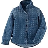 OSHKOSH(オシュコシュ) ドットデニムボタンフロントトップ トップス長袖シャツ 4歳【並行輸入】