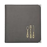 C.R. Gibson Leatherette Recipe Binder, Gray/Multicolor