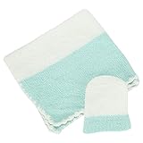 Kashwereカシウェア Baby Blanket-Rugby Center Stripe w/Capベビーブランケット＆ センターストライプ キャップ アクアBB-69c-05-30 [並行輸入品