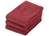 Kosugizen 日毎に （ひごとに） ロングフェイスタオル BASICカラー レッド 3枚セット 34×100㎝ 薄手で軽量タイプ ロングサイズ HZG-3001-3RD