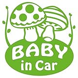 imoninn BABY in car ステッカー　【パッケージ版】　No.41　キノコさん　（黄緑色）