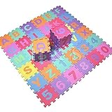Gadgetking 36pcs Soft EVA Foam Baby Children Kids Play Mat Alphabet Number Puzzle Jigsaw Activity Fo