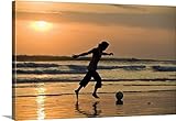 Stefano Brozziプレミアムシックラップキャンバス壁アート印刷題名インドネシア、バリ島、Kuta、South Pacific Ocean、クタ、サッカープレーヤー 30" x 20" 206