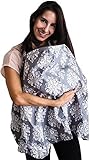 Nursing Cover - Baby Breastfeeding Cover & Hooter Hider - Free Bonus Storage Pouch - Best Wide Priva