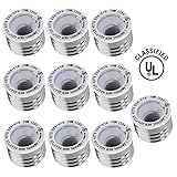 10-Pack UL-listed E26/E27 to E12 Adapter, Medium Screw (E26/E27 Edison Screw) to Candelabra Screw (E