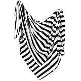 Large Premium Knit Baby Swaddle Receiving Blanket Black and White Classic by Copper Pearl [並行輸入品]