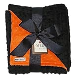 MEG Original Minky Dot Baby Blanket, Orange/Black, 346 by MEG Original