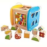 木のおもちゃ 遊び箱 型はめパズル 木琴 紐通し ビーズ　珠算 そろばん 形合わせ早期開発 知育玩具 男の子 女の子 赤ちゃん ベビー 出産祝い
