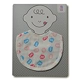 めんぷます田 赤ちゃんのガーゼ前かけ ありがとう! (ブルー) 約22×29cm 綿100% 日本製