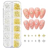 TerraShine ネイルパーツ ネイルストーン デコパーツ ネイルスタッズ 四芒星 十字架 スタッズ 星 小さめ シルバー ゴールド 3D 立体 ネイルアート DIY 手芸素材 ハンドメイド