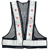 LEDフラッシュ安全ベスト 60mm幅 フリーサイズ 紺×銀 No.732