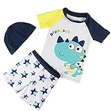 monoii ベビー 水着 男の子 80 90 70 赤ちゃん 水着 ラッシュガード 可愛い 水着 子供 セパレート 恐竜 帽子 セット c314