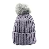 Hollazilla ベビー 可愛い ニット帽子 毛糸 ハット 防寒 冬 毛玉付き