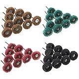 Yakamoz 40ピース/セットミニブラシ精練パッド砥石ナイロン繊維サンディング研削ヘッドバフ研磨ホイール1"25ミリメートルドレメルロータリーツール用