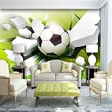 Sproud カスタムの壁の壁画壁紙モダンな 3D 立体サッカー壊れた壁のリビングルームのソファの背景 3 D 写真の壁紙のシルク布 430 Cmx 300 Cm