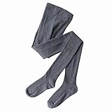 Spinas (スピナス) マタニティ コットン リブ編み タイツ 腹囲 サイズ 調整可 秋 冬 全４色（ライトグレー/ダークグレー/ブラック/ネイビー） (ライトグレー)